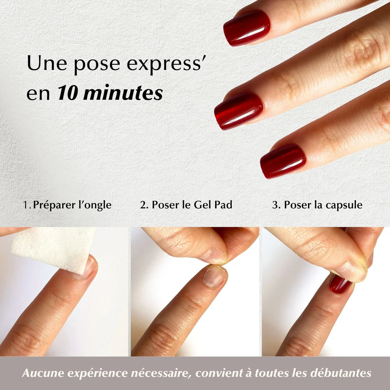 Faux Ongles Rouge Amande Longs