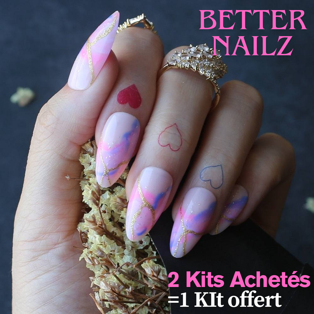 Faux Ongles Dégradé BabyBoomer Longs