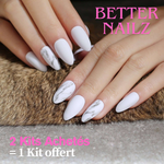 Faux Ongles Blanc Marbre