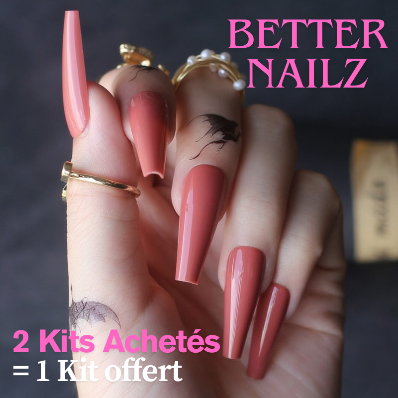 Faux Ongles Roses Matte Longs
