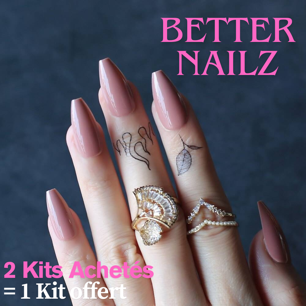 Faux Ongles Taupe Ballerine Longs