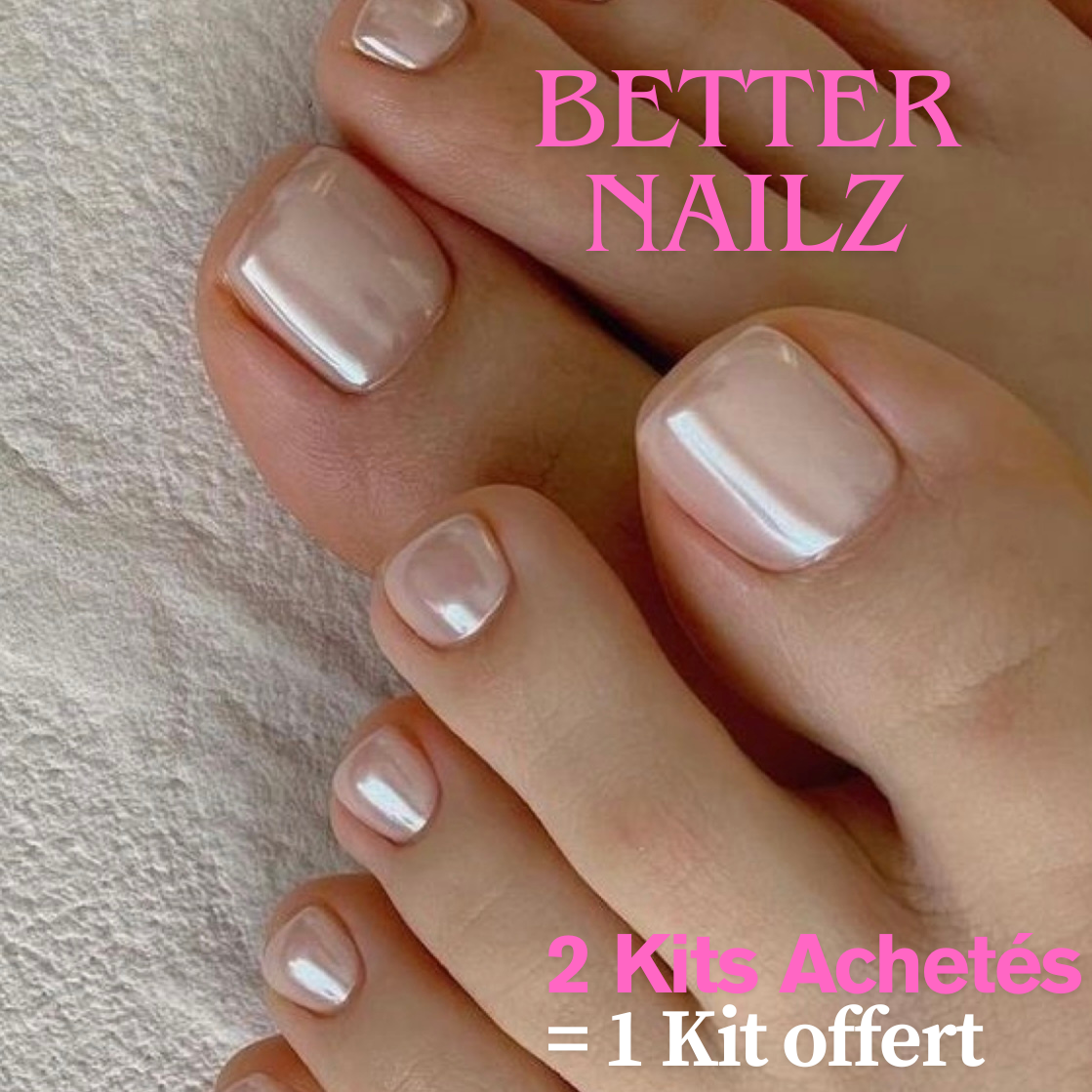 Faux ongles pour pieds - Nacrés