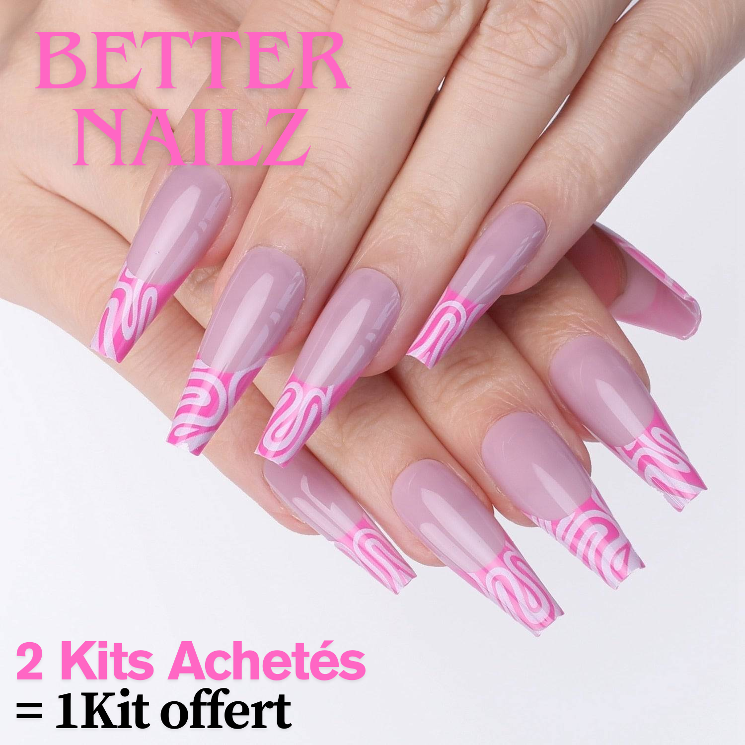 Faux Ongles Ballerine Long Violet