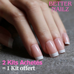 Faux Ongles French Carré Courts Rosé