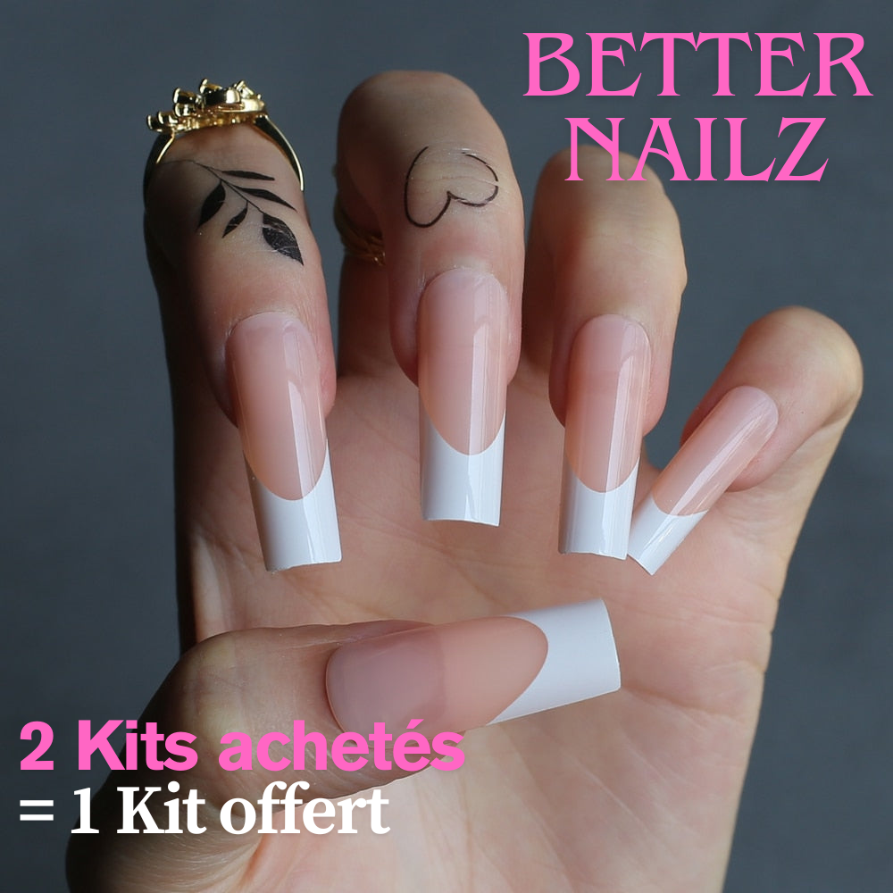 Faux Ongles French Nude Carré Longs