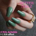 Faux Ongles Vert Ballerine Longs