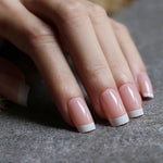 Faux Ongles French Carré Courts Rosé