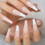 Faux Ongles French Beige Ballerine Longs