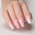 Faux Ongles Roses Motif Ballerine Longs