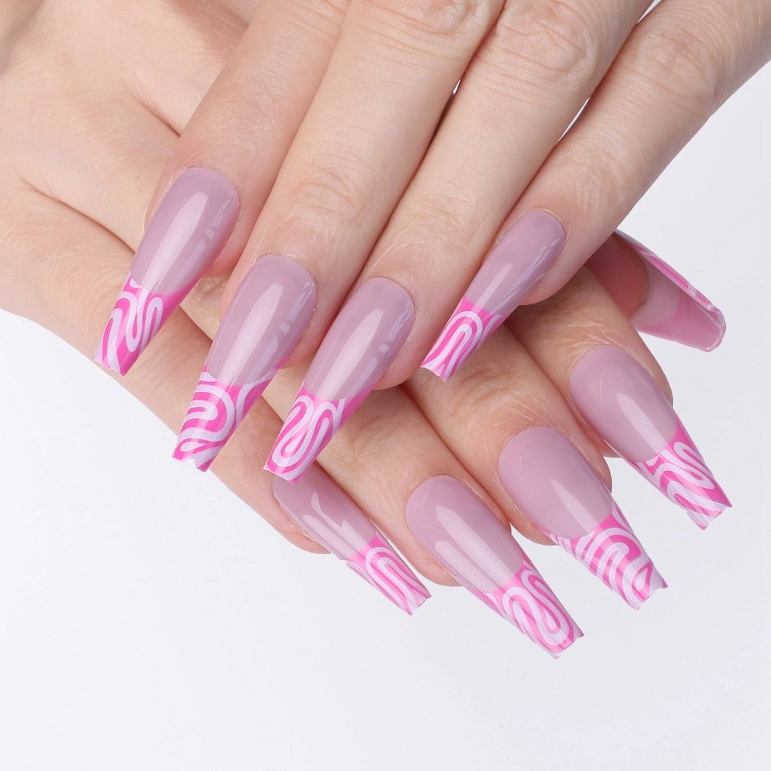 Faux Ongles Ballerine Long Violet
