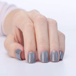 Faux Ongles Gris Carré Courts