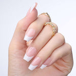 Faux Ongles French Blanc Ballerine Longs