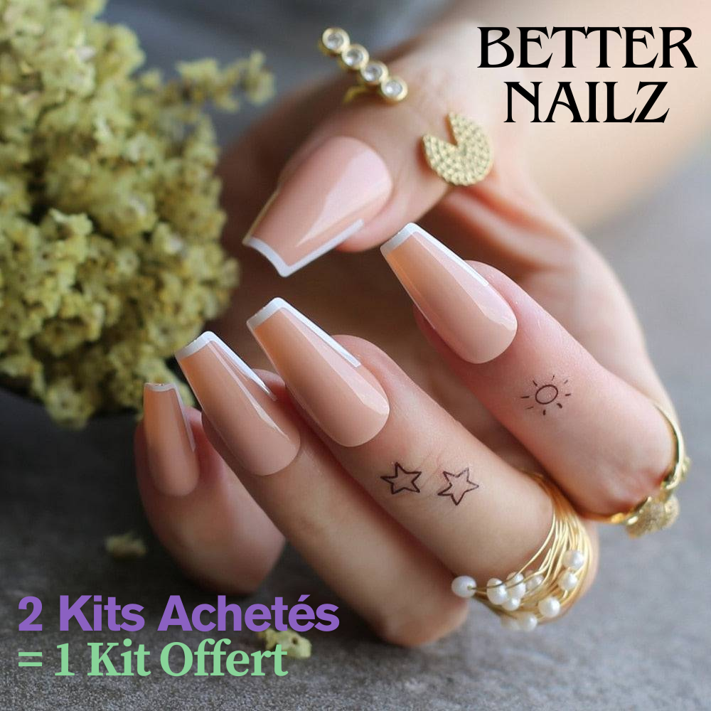 Faux Ongles Ballerine Longs Nude Style French