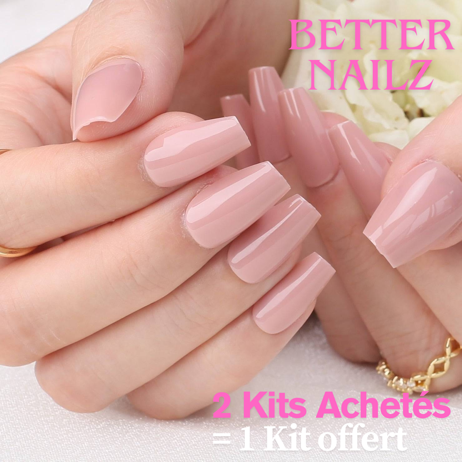 Faux Ongles Rose Pâle