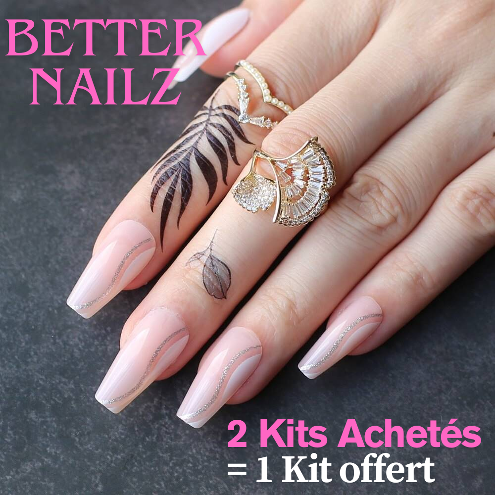 Faux Ongles Rose Ballerine Longs