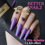 Faux Ongles Violet Ballerine Longs