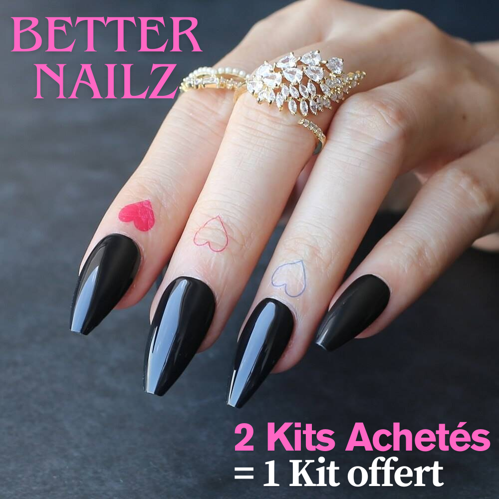 Faux Ongles Noir Pointu Moyen