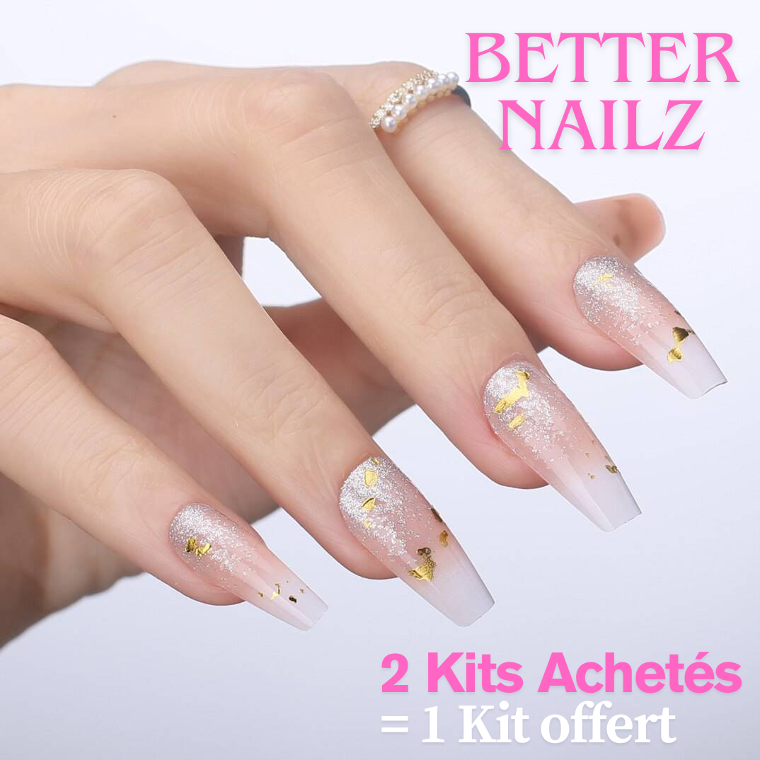 Faux Ongles de Mariage - Rose et Doré