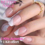 Faux Ongles French Ballerine Blanc & Rose