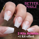 Faux Ongles Ballerine avec French en pointe