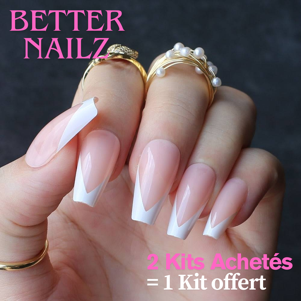 Faux Ongles Ballerine Moyenne French Nude