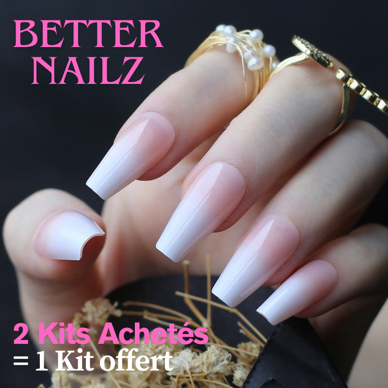 Faux Ongles Dégradé BabyBoomer Ballerine Longs