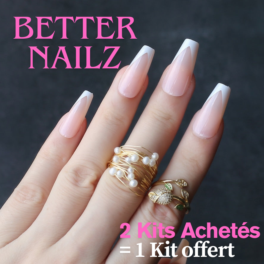 Faux Ongles Dégradé BabyBoomer Ballerine Longs