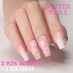 Faux Ongles Babyboomer à fleurs