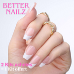 Faux Ongles French Blanc Ballerine Longs