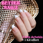 Faux Ongles French Roses Stiletto Longs