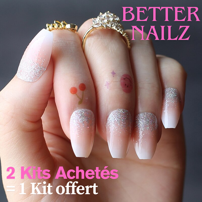 Faux Ongles French Ballerine Longs Rose