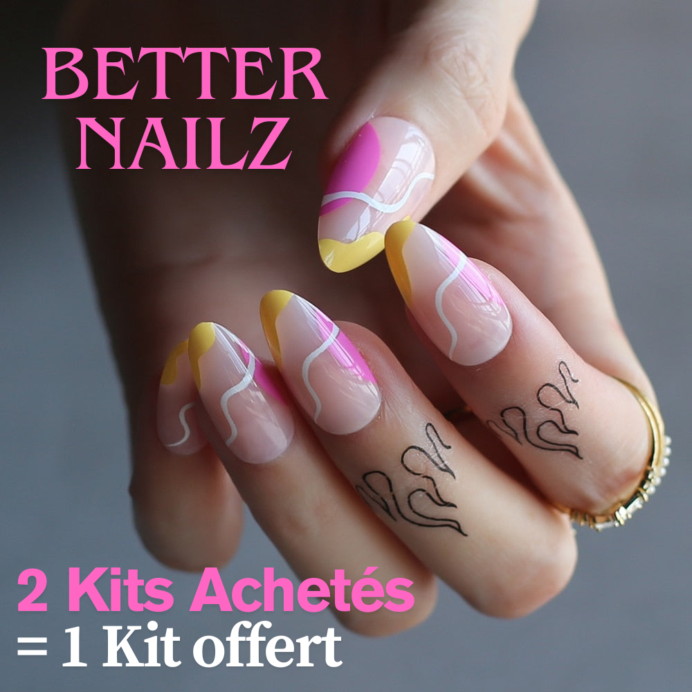 Faux Ongles Multicolore Amande Longs