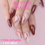 Faux Ongles Bordeaux Amande Longs
