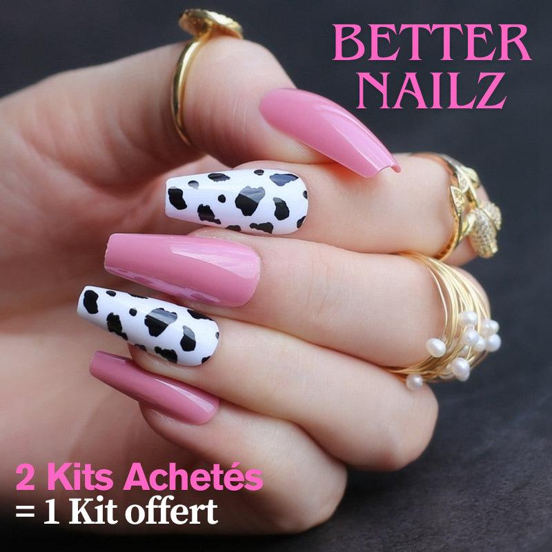 Faux Ongles Longs Amande Chic Pointillé
