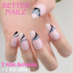 Faux Ongles Pastel Roses Amande Courts