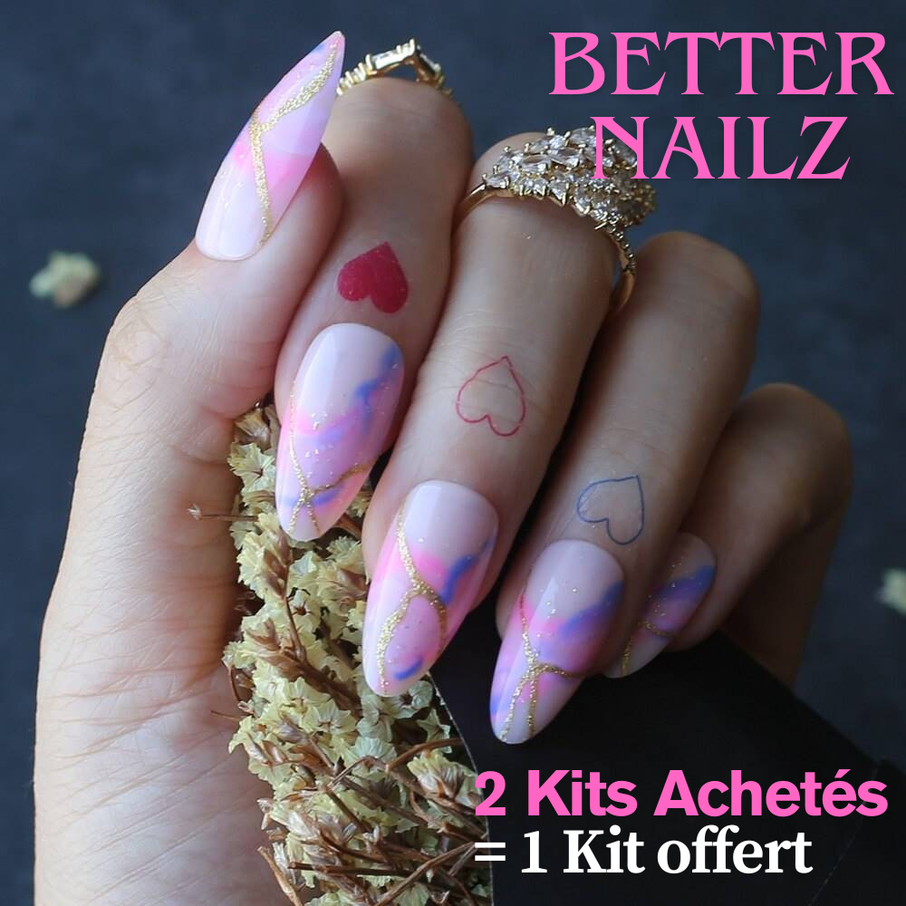 Faux Ongles Pastel Amande Longs