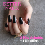 Faux Ongles Noir Amande Longs