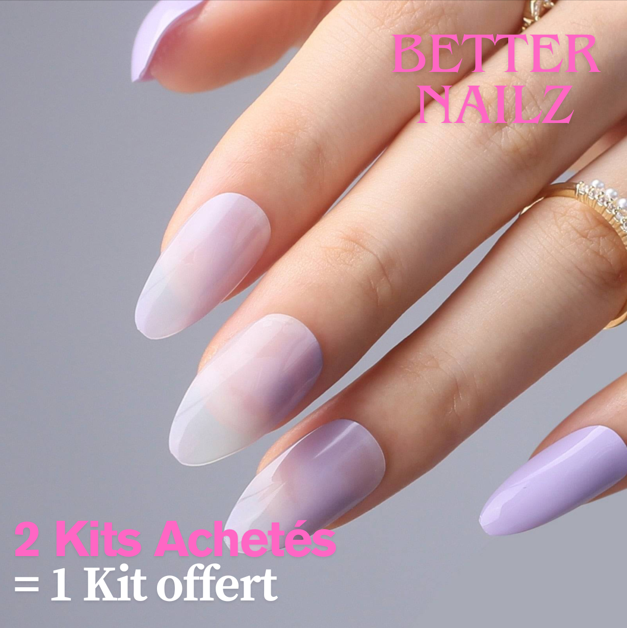 Faux Ongles Violet Amande Longs