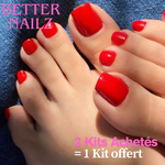 Faux ongles pour pieds - Rouge