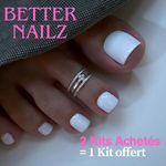 Faux ongles pour pieds - Blanc Perlé