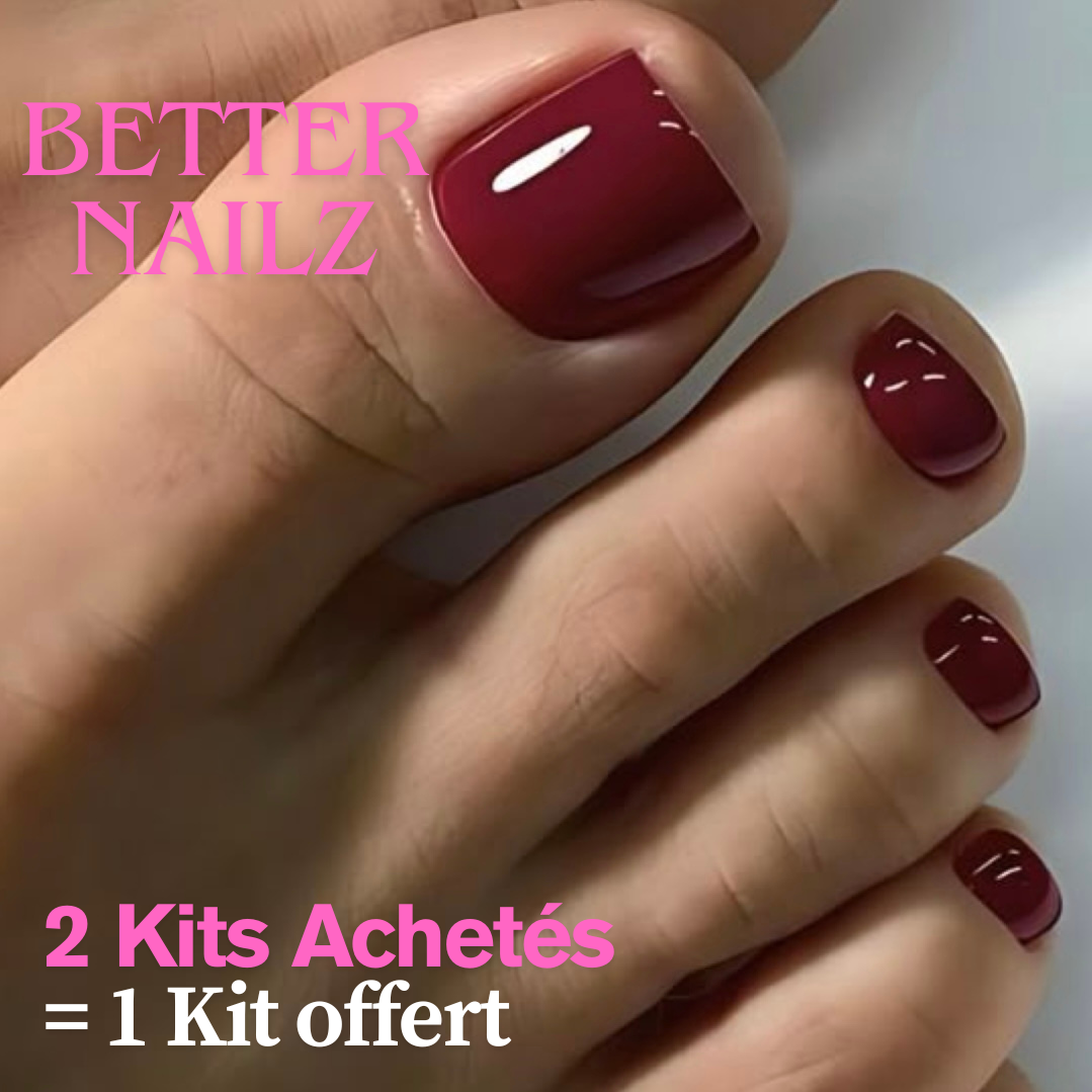 Faux ongles pour pieds - Rouge Carmin