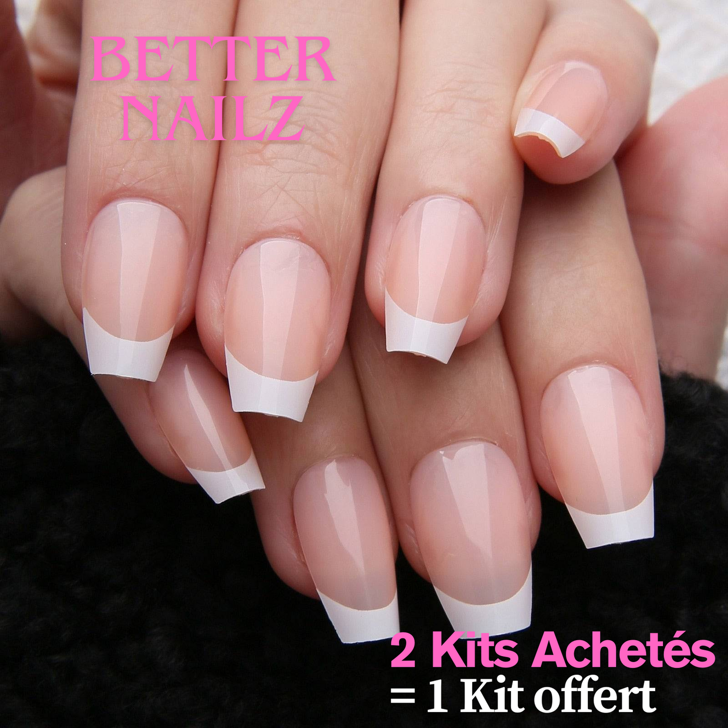 Faux Ongles French Roses Ballerine