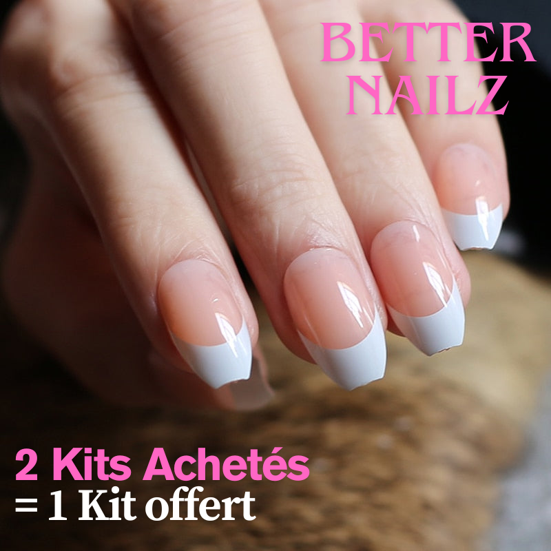 Faux Ongles French Manucure Mi-Longs Ballerine Nude