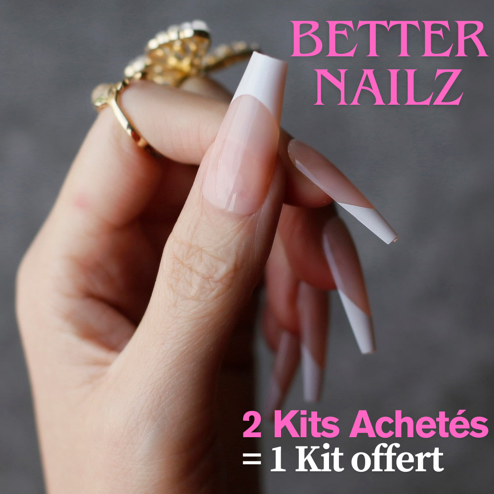 Faux Ongles French Nude Ballerine Longs